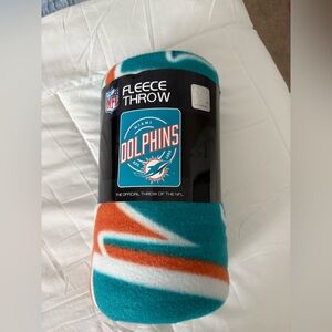 NEW!!!!NFL Miami Dolphins Teal and Orange Fleece Throw